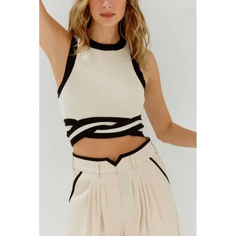 SOVERE Drift Knit Tank Top Neutral Black